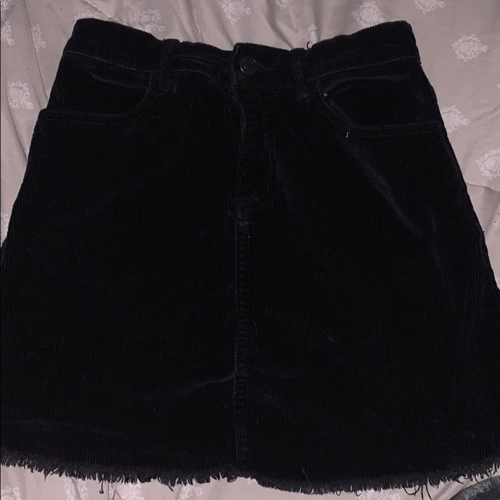 Black Corduroy Jean Skirt